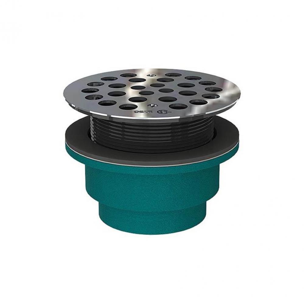 2&apos;&apos; Cast Iron Adjustable Shower Drain For Molded Shower Bases