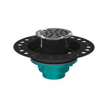 OS&B WD457-SS - 2'' Cast Iron Wood Deck Drain - Round Ss Grate