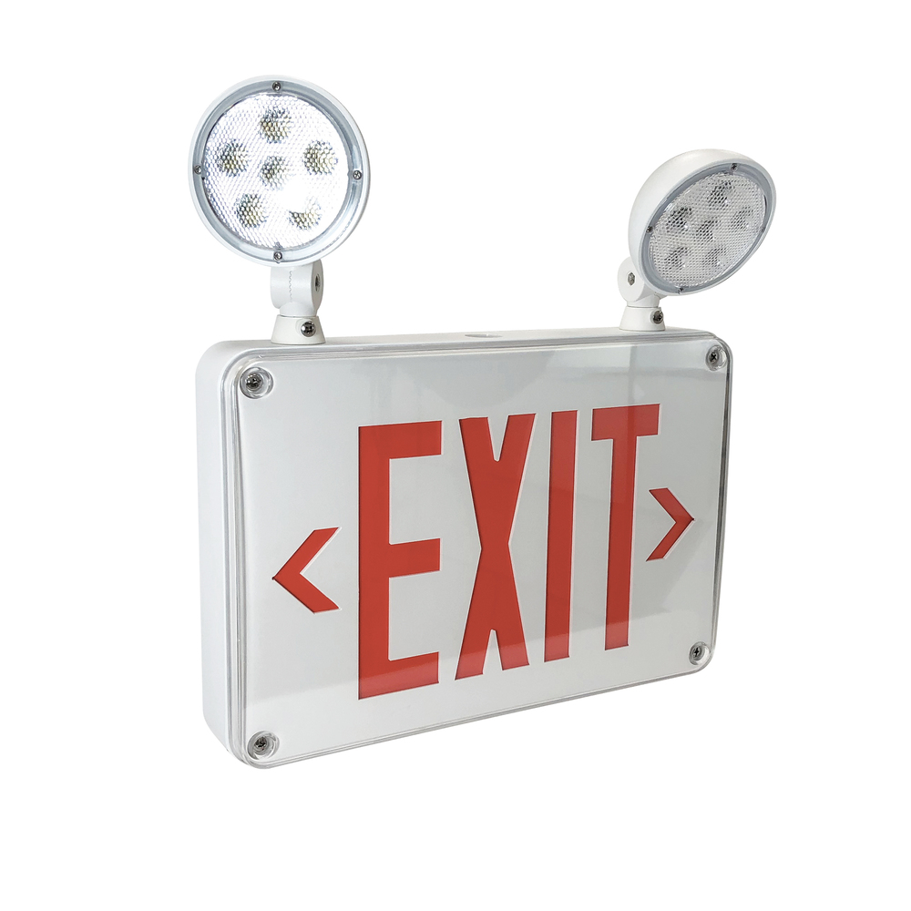 LED Self-Diagnostic Wet/Cold Location Exit & Emergency Sign w/ Battery Backup & Remote Capability,