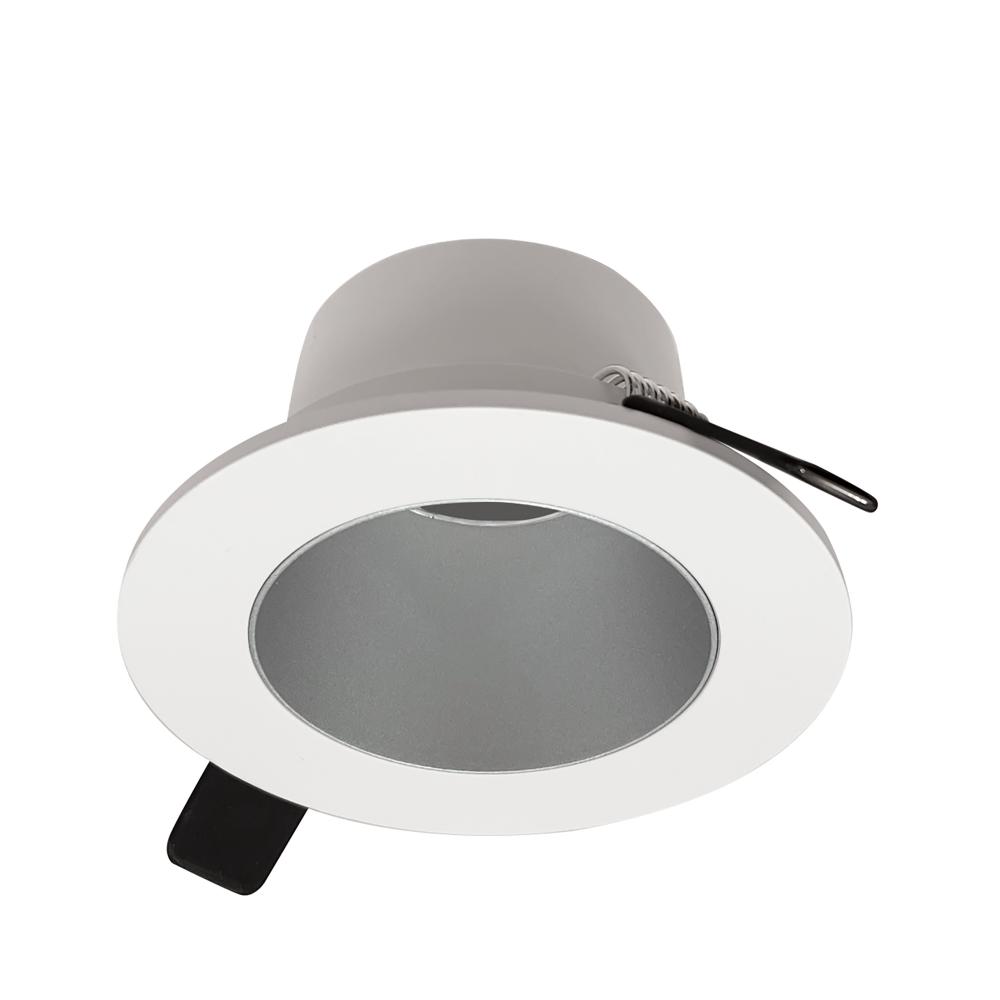 4&#34; Iolite Can-less Round Downlight Trim, Haze Reflector / White Flange