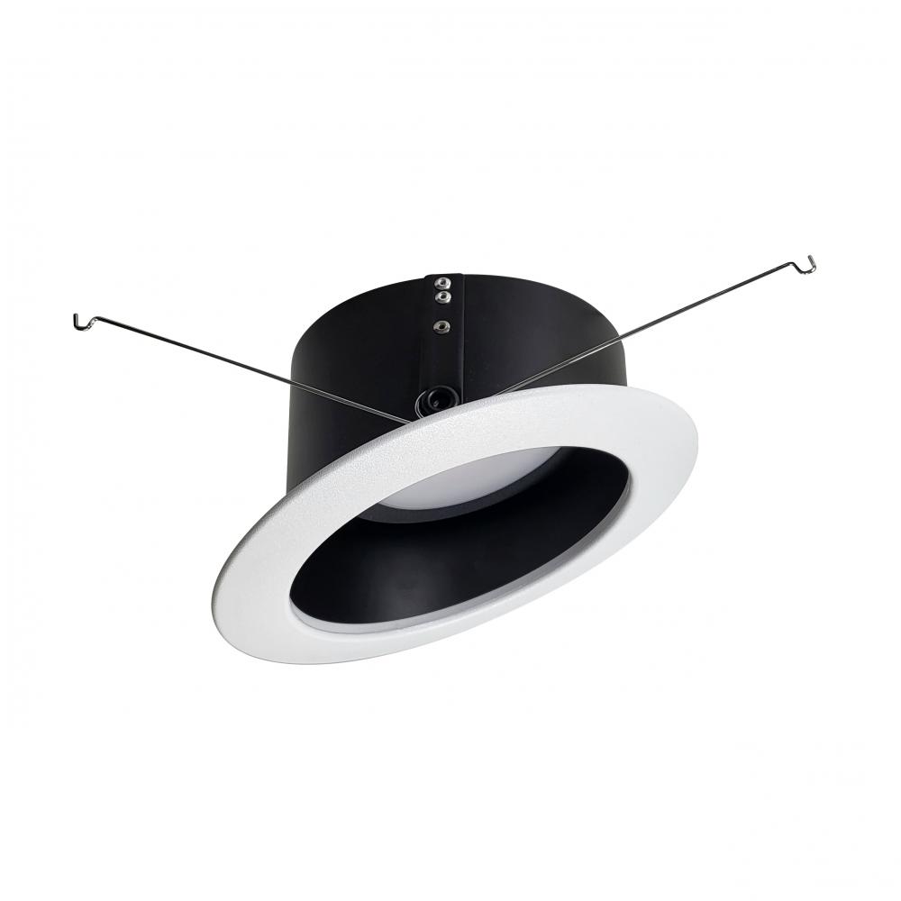 6&#34; Sloped LED Retrofit Reflector, 1200lm / 15W, Selectable CCT, Black Reflector / White Flange