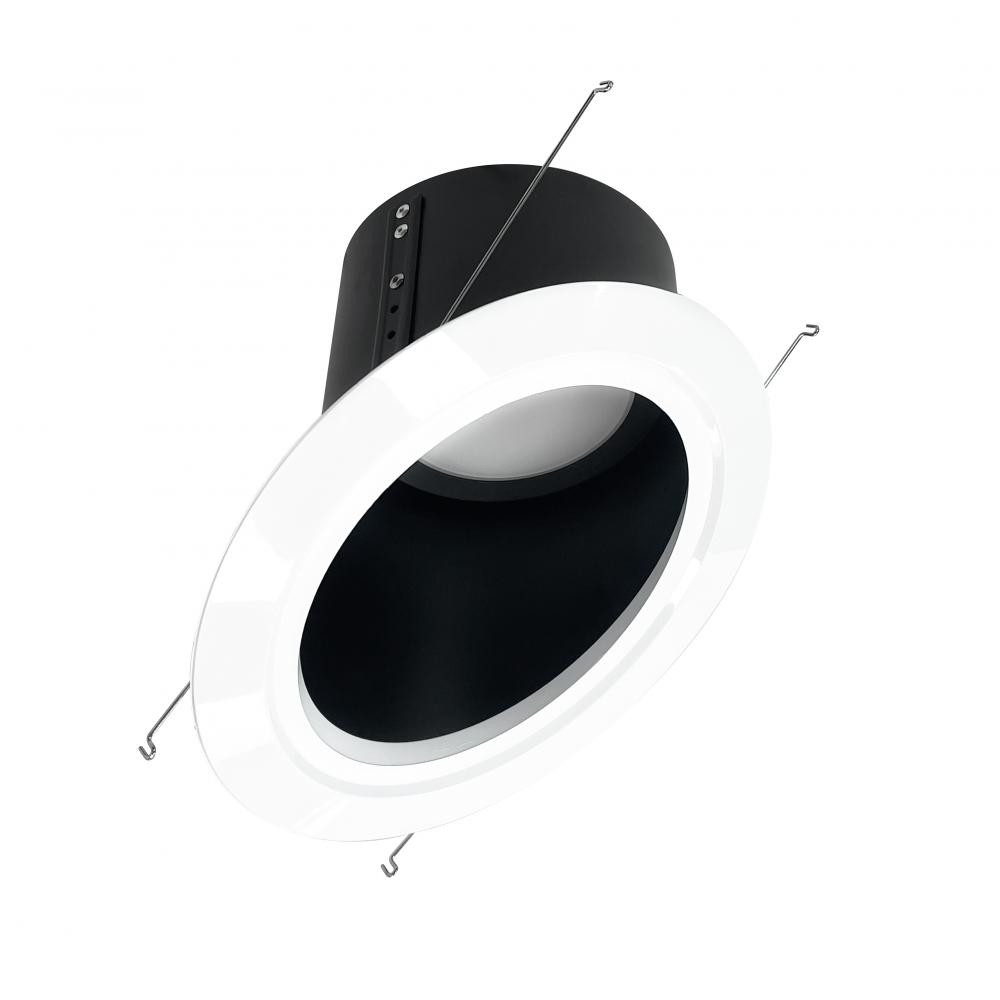 6&#34; Super Sloped LED Retrofit Reflector, 1200lm / 16W, 2700K, Black Reflector / White Flange