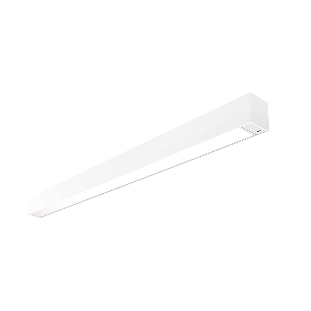 4&#39; L-Line LED Indirect/Direct Linear, 6152lm / Selectable CCT, White Finish, with EM & Motion