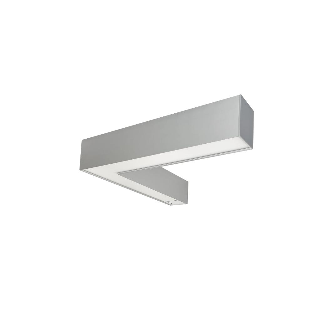 &#34;L&#34; Shaped L-Line LED Indirect/Direct Linear, 3781lm / Selectable CCT, Aluminum Finish, with