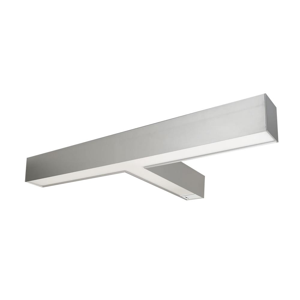 &#34;T&#34; Shaped L-Line LED Indirect/Direct Linear, 5027lm / Selectable CCT, Aluminum Finish, with