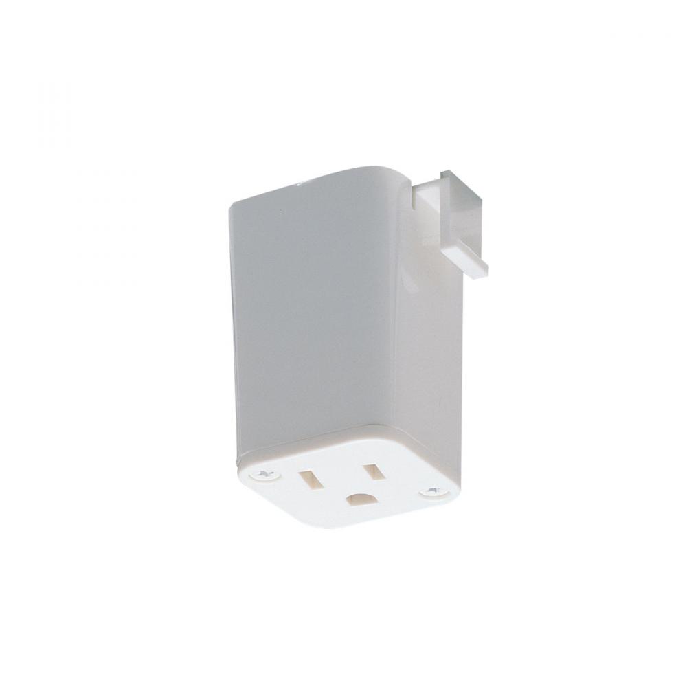 Outlet Adaptor, 1 or 2 circuit track, L-style, White