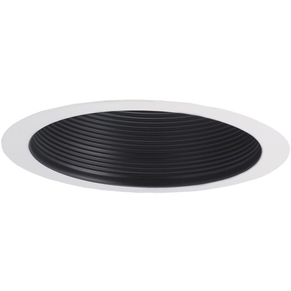 6&#34; Air-Tight Aluminum Baffle Cone w/ Flange, Black/White