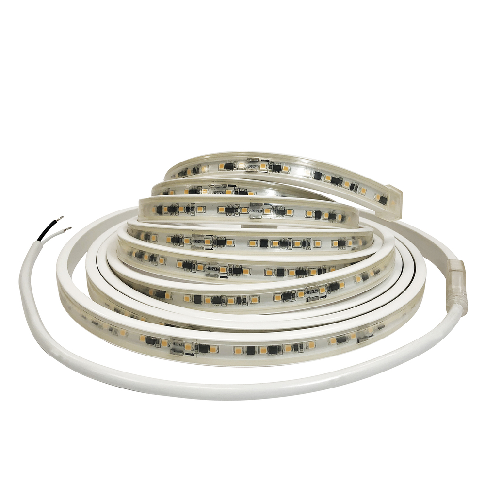 Custom Cut 30-ft 120V Continuous LED Tape Light, 330lm / 3.6W per foot, 3000K, w/ Mounting Clips and