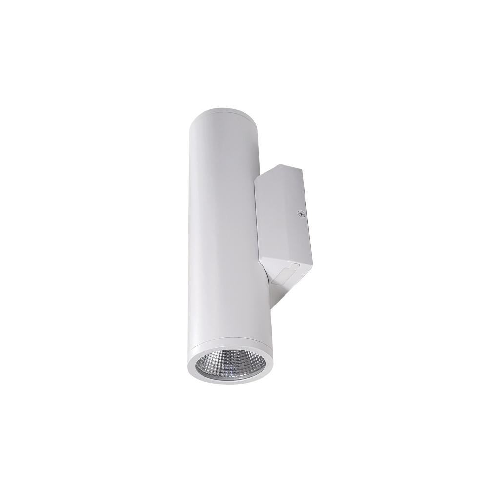 3&#34; Up & Down Wall Mounted LED Cylinder with Selectable CCT, Matte Powder White finish