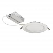 Nora NEFLINTW-R6MPWLE4 - 6" FLIN Round Wafer LED Downlight with Selectable CCT, Matte Powder White Finish, 120-277V