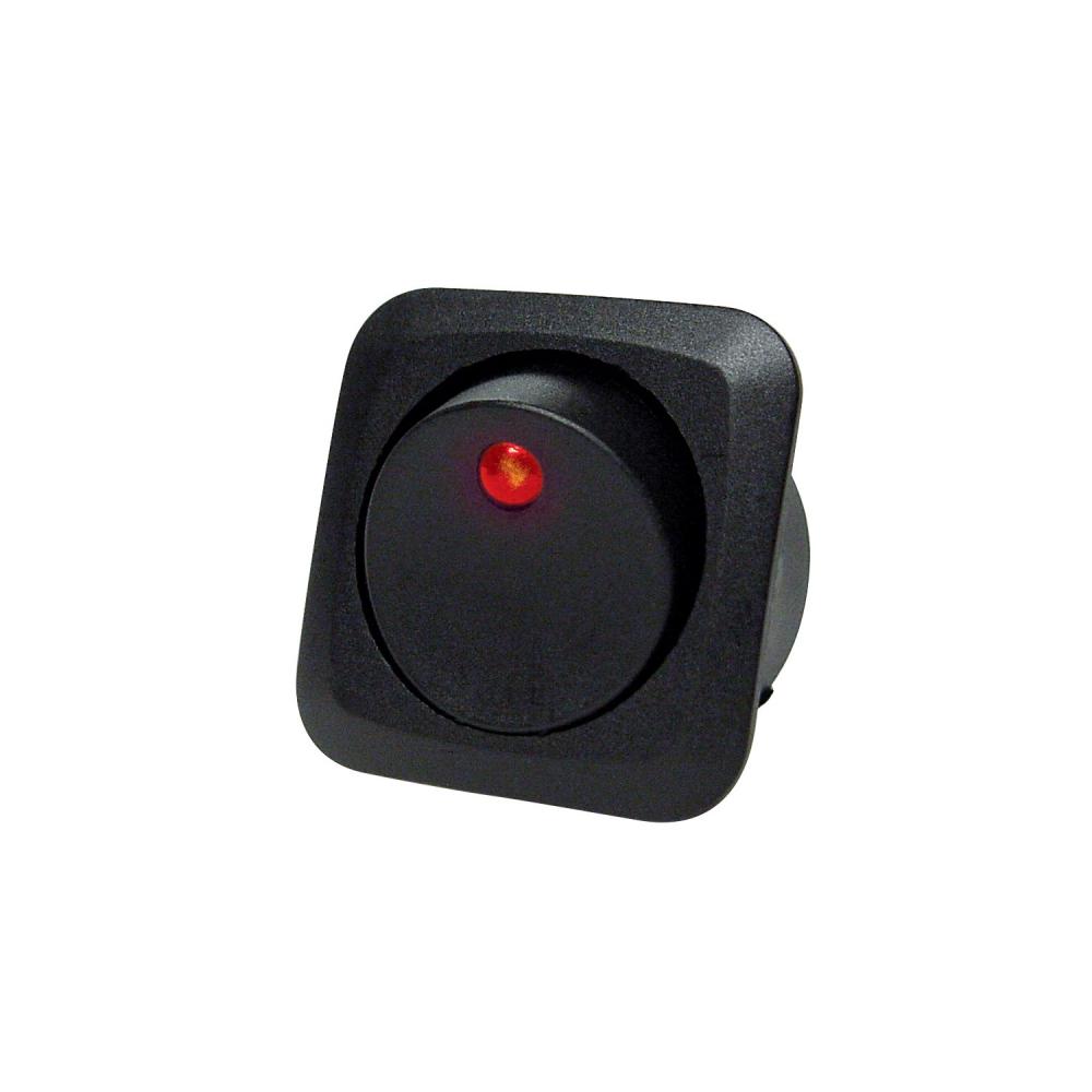 ROUND ROCKER-RED LED-25A