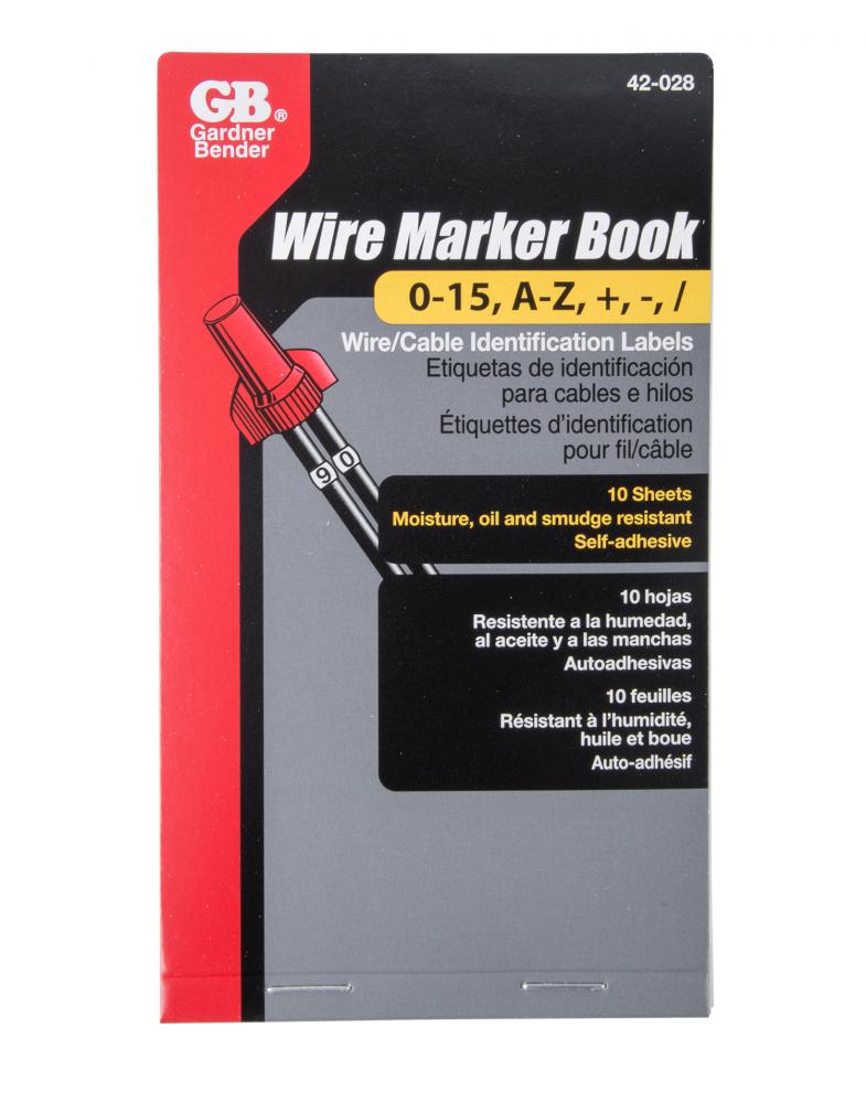 Wire Marker Booklet A-Z 0-15 symbols 1/B