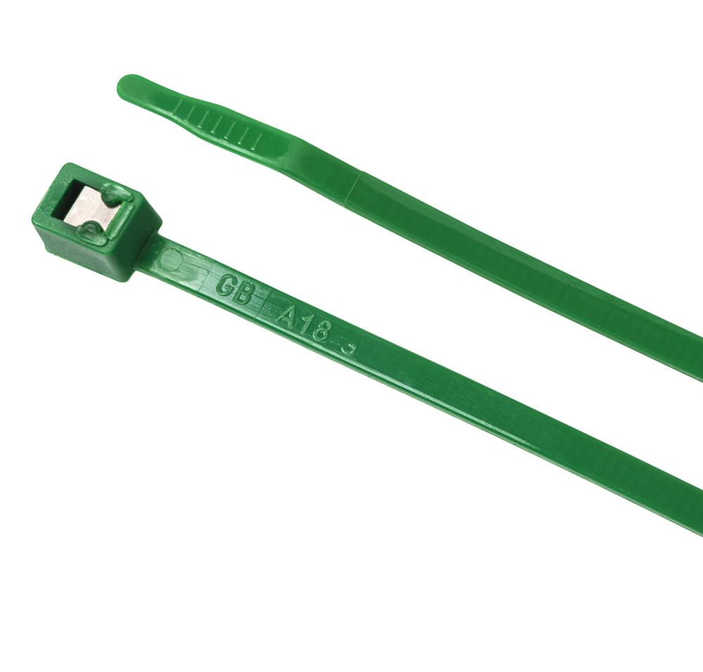11in Self Cutting Cable Tie Green 50lb 5