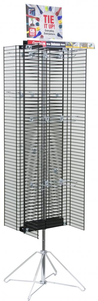 Wire Spinner Rack Black w/ Hooks & POP U