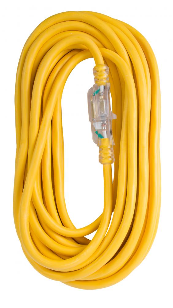Extension Cord 100ft SJTW Yellow 12/3 Li
