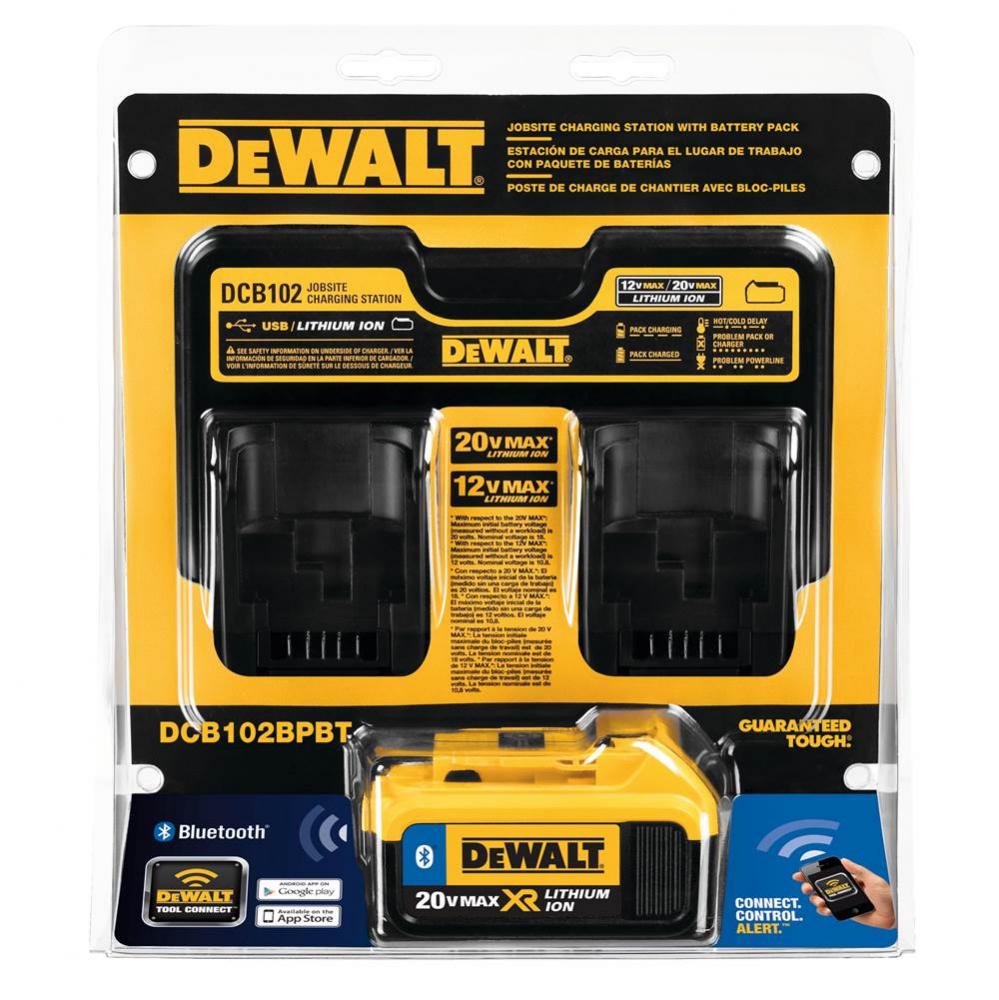 Charging Station for DEWALT MAX* with Battery (DCB204), iPhones, iPads, Bluetooth Headsets, USB De