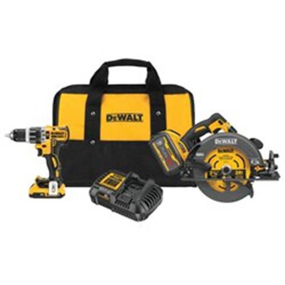 2-KIT 60V CIRC SAW AND 20V HAMMER DRILL