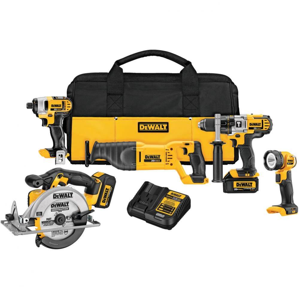 20V MAX Li-Ion 5-Tool Combo Kit (3.0 Ah)