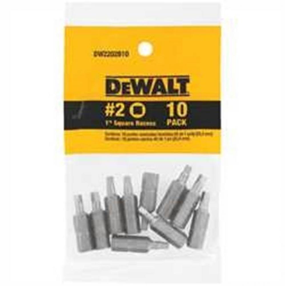 #2 SQUARE RECESS 1&apos;&apos; BIT TIP-10 PK