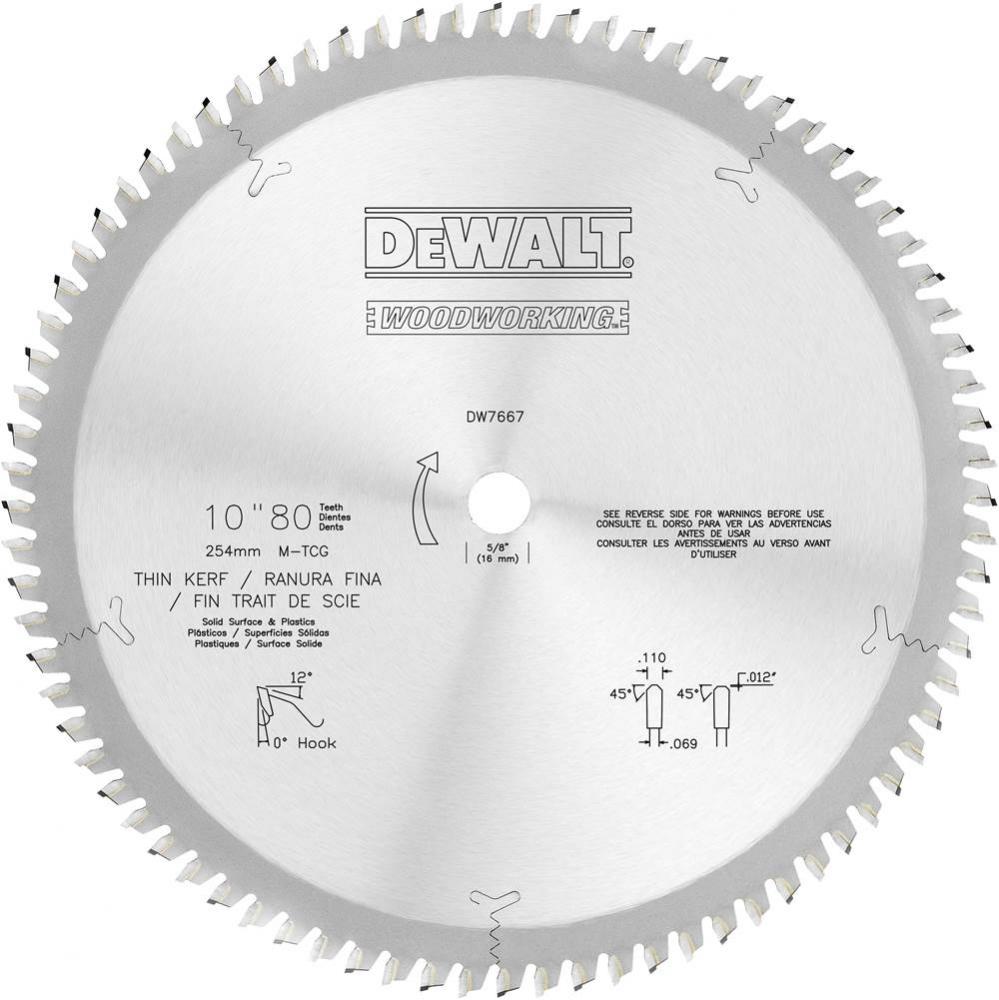 10&apos;&apos; 80T Fine SS &amp; Plastics Thin Kerf