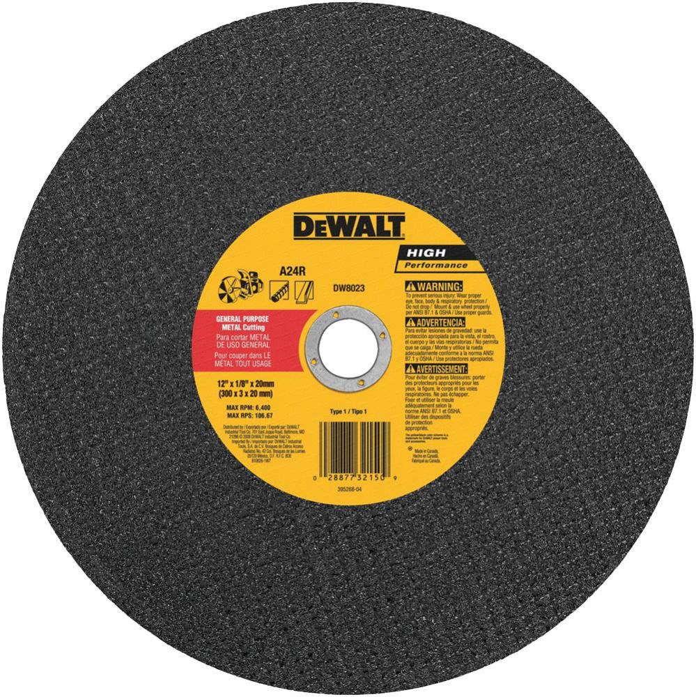 12&apos;&apos;X1/8&apos;&apos;X1&apos;&apos; METAL PORT SAW CUT-OFF WHEEL