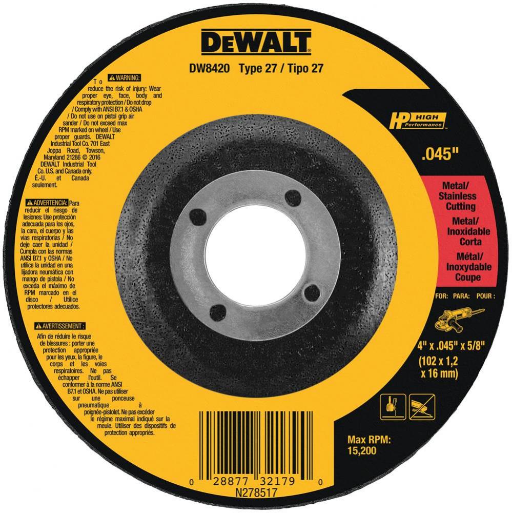 4-1/2&apos;&apos;X.045&apos;&apos;X5/8&apos;&apos;-11 HP CUTOFF WHEEL