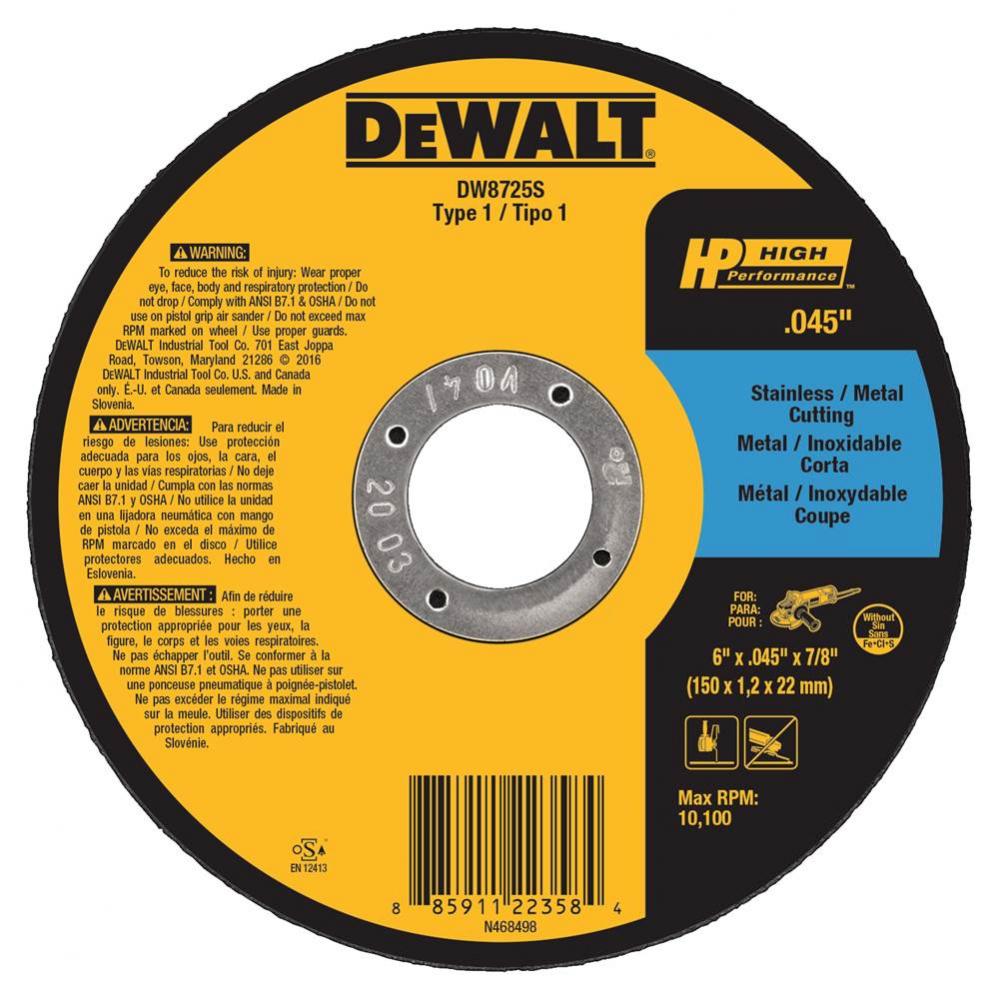 6&apos;&apos; x.045 x 7/8&apos;&apos; CFREE THIN CUTOFF WHEEL