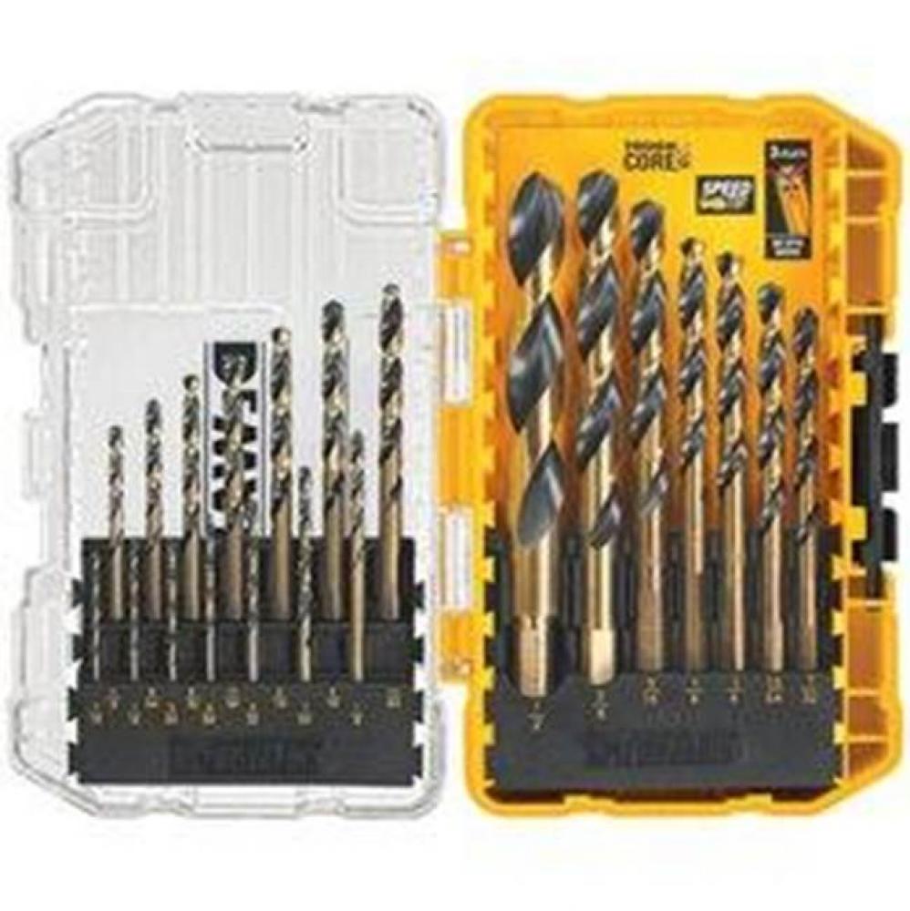 21 PC BLACK AND GOLD DRILL BIT SET.