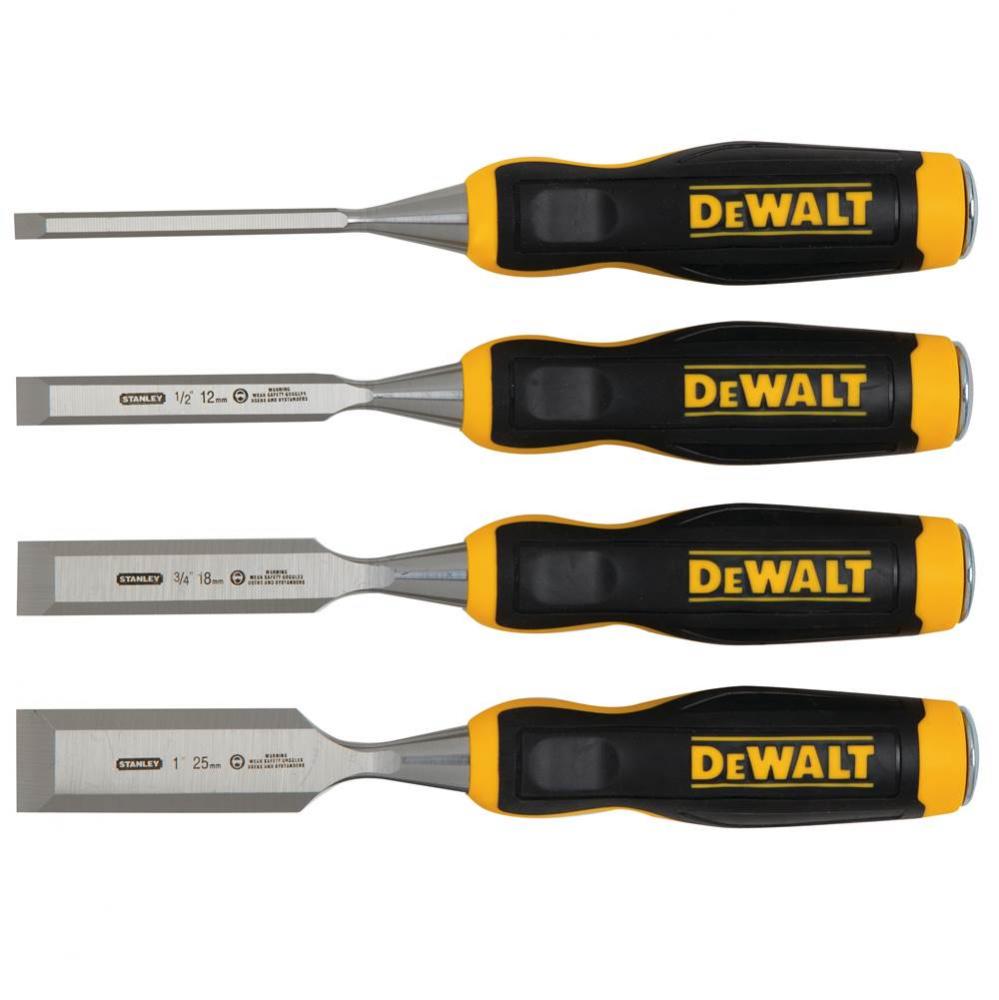 DEWALT SHORT BLADE WOOD CHISELS - 4 PC