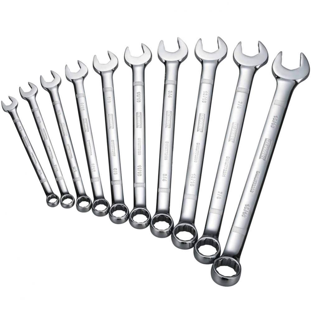 10Pc Combination Wrench Set- SAE