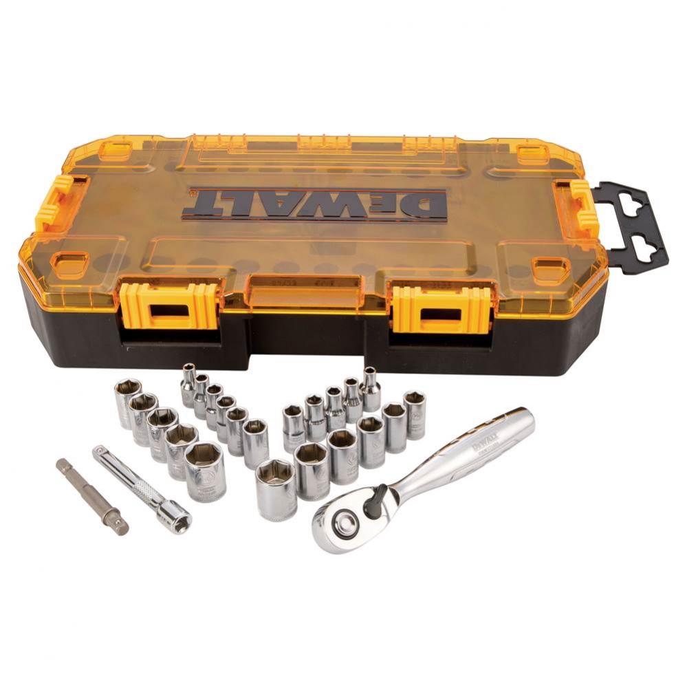 DEWALT Tough Box Tool Kit, 1/4&apos;&apos; Drive Socket Set