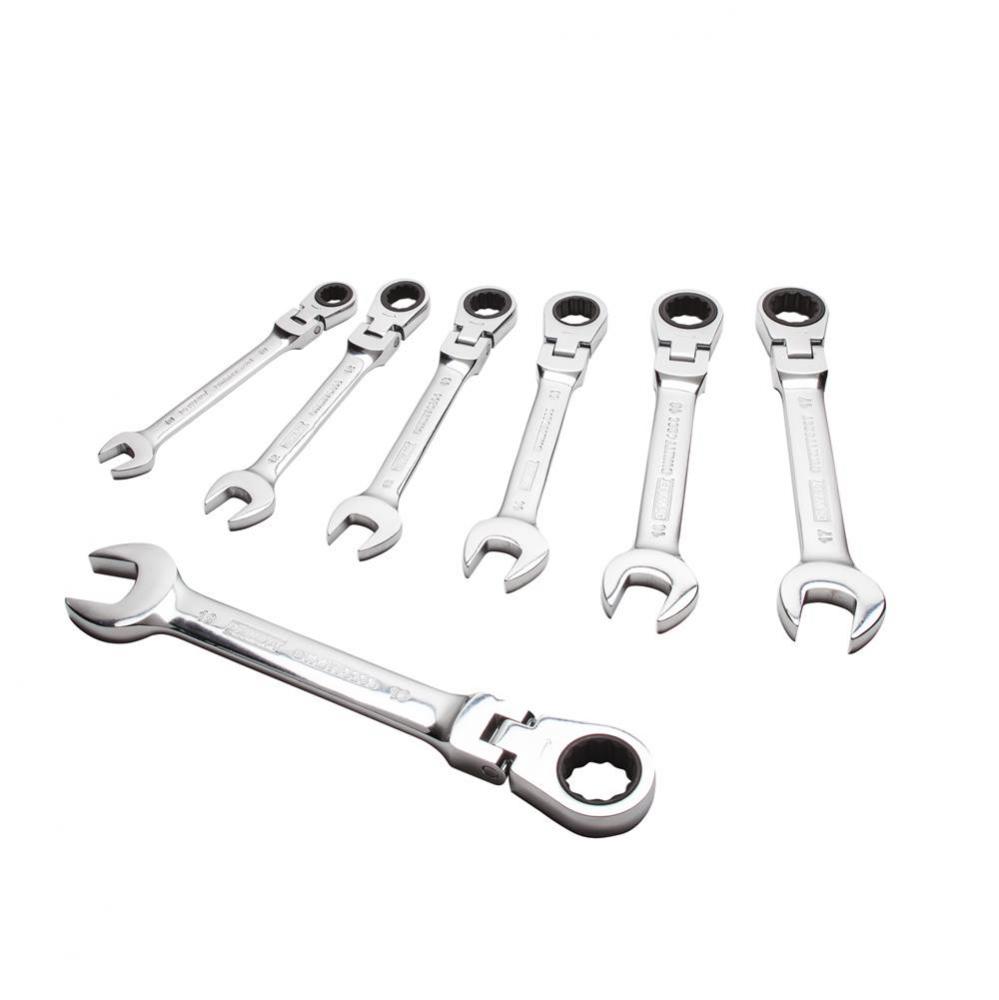 7pc Ratcheting Flex Head Combo Wrench-MM