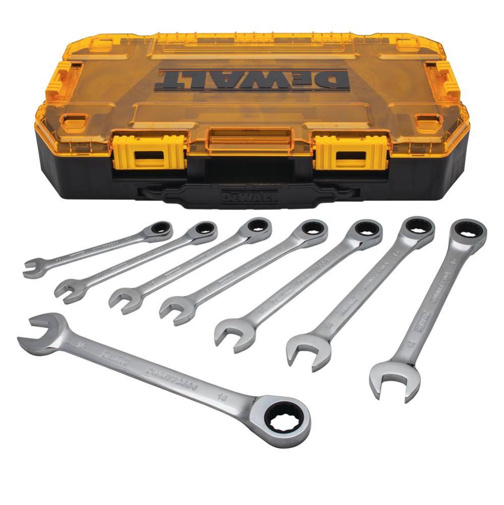 TOUGH BOX 8PC MM RAT. COMBO. WRENCH SET