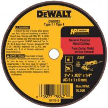 DeWalt DW8700 - 2-1/2 X .035 X 3/8 A60T