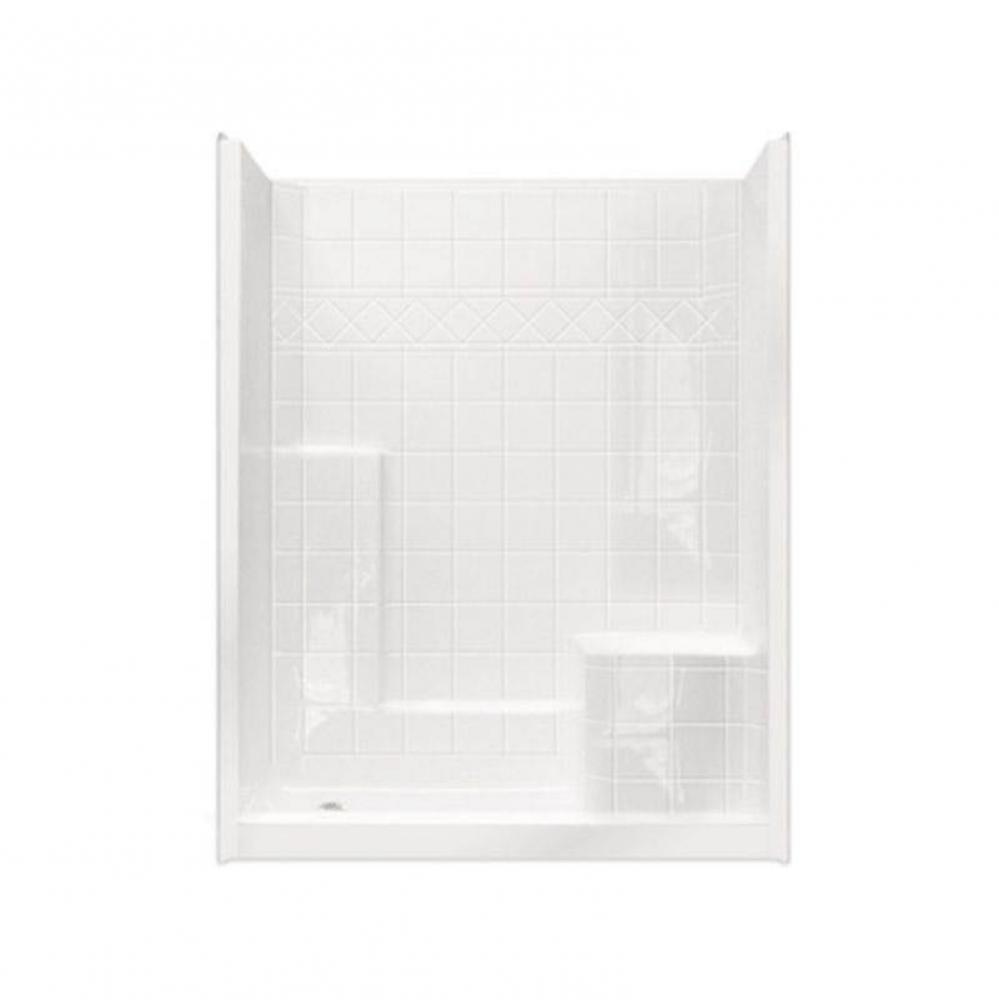 Alcove Thermal Cast Acrylic 36 x 60 x 77 Shower in Rabbit Granite CHM 6036 SH