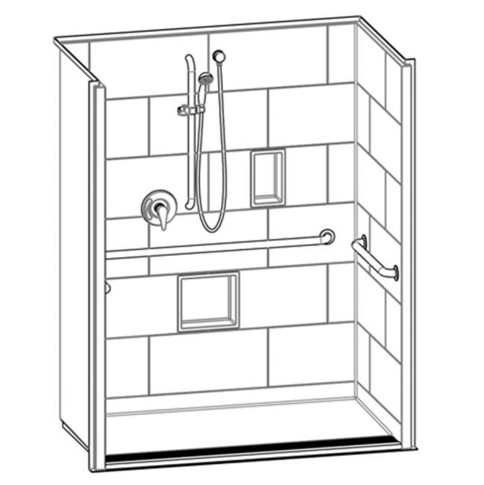Alcove AcrylX 36 x 66 x 78 Shower in Biscuit HMT6236TR1.125