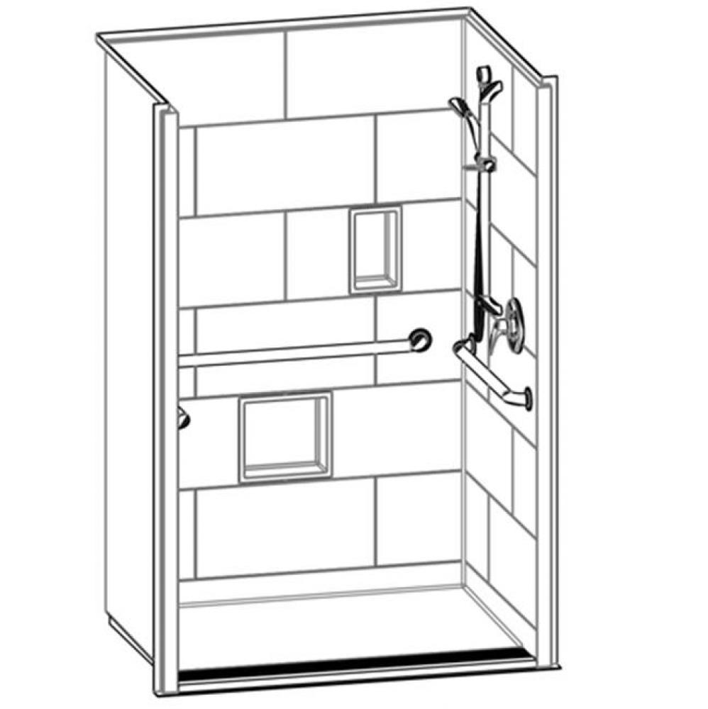 Alcove AcrylX 38 x 54 x 78 Shower in Biscuit HMT5038TR1.125