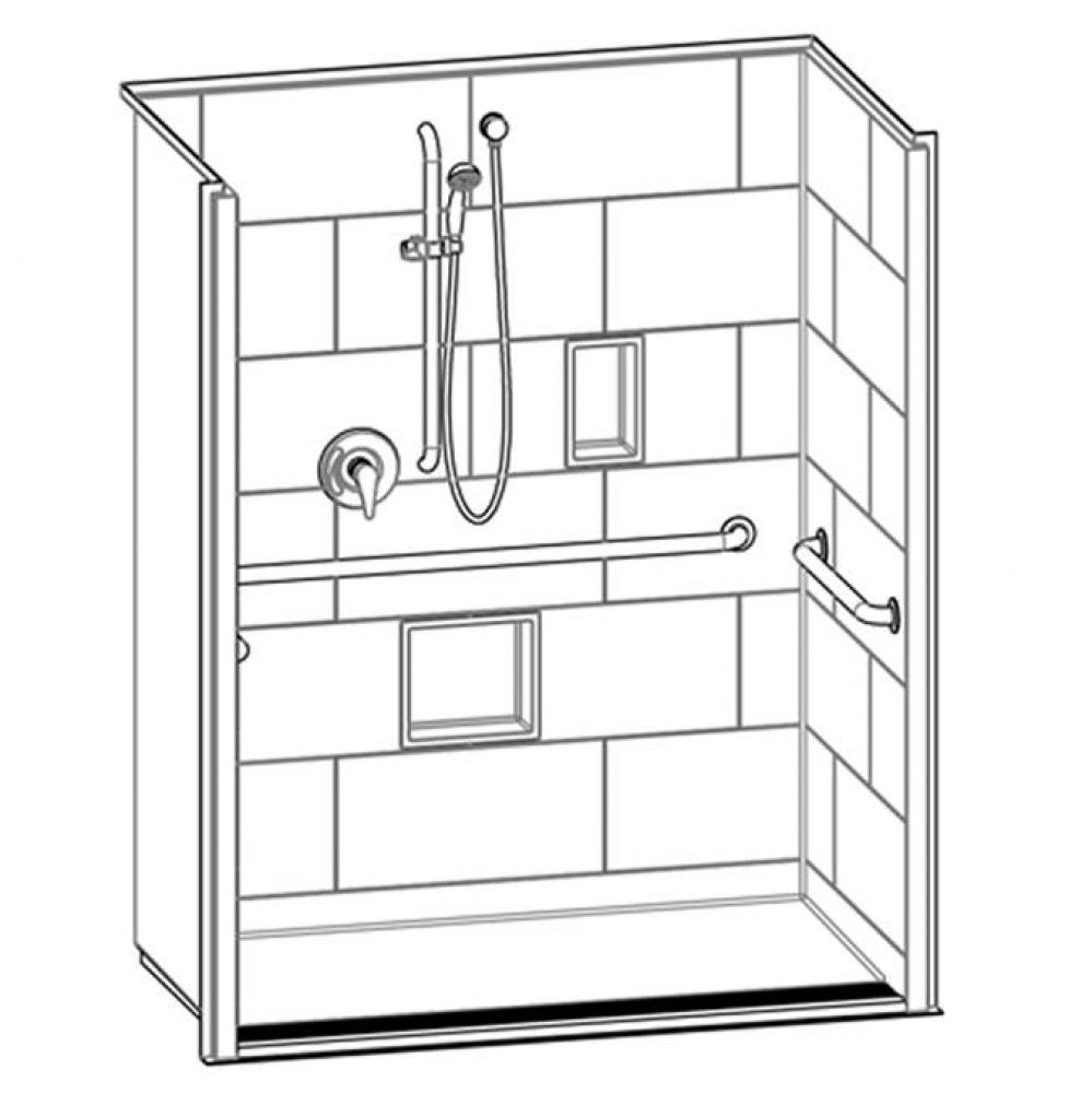 Alcove AcrylX 32 x 66 x 78 Shower in Biscuit HMT6232TR1.125
