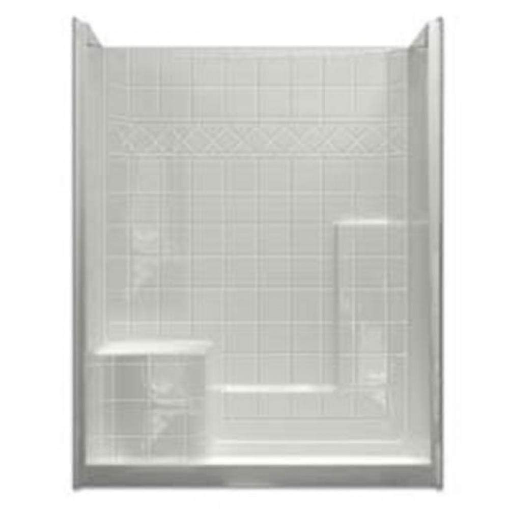 Alcove Solid Surface 33 x 60 x 77 Shower in Biscuit STN6032SH 1S TILE