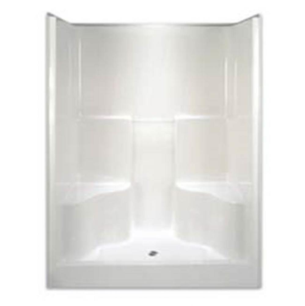Alcove Solid Surface 36 x 60 x 78 Shower in Biscuit STN6077SH 2S