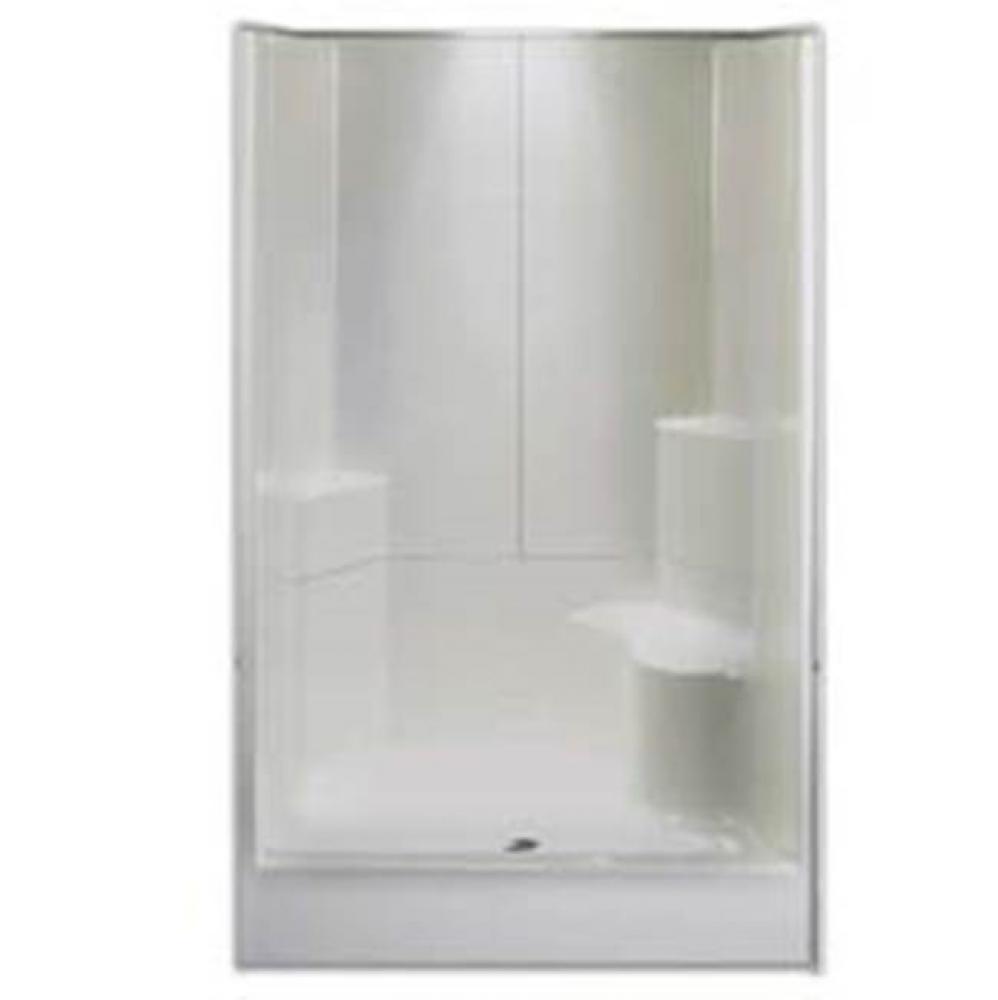 Alcove Solid Surface 35 x 48 x 78 Shower in White STN4887SH 3P 1S