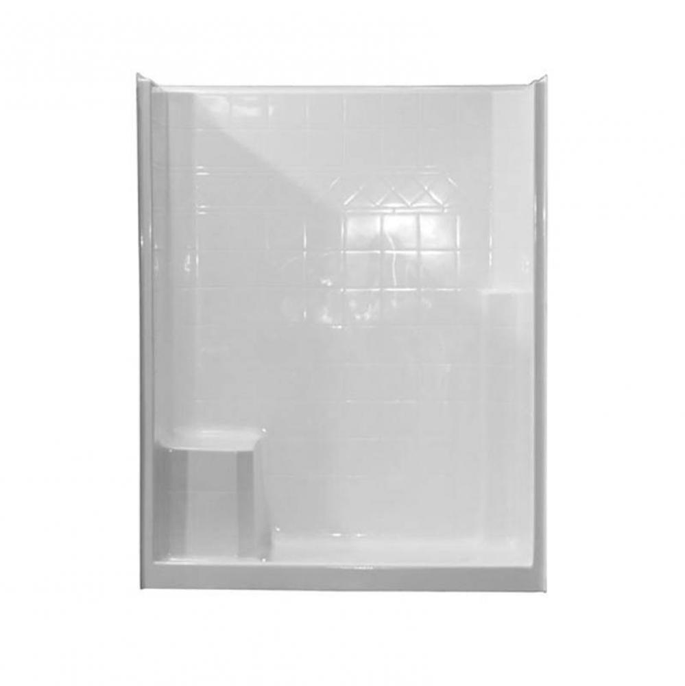 Alcove Thermal Cast Acrylic 40 x 60 x 76 Shower in Biscuit CHM 6039 SH 1S Tile