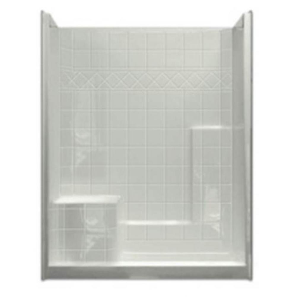 Alcove AcrylX 36 x 60 x 77 Shower in Quail Granite M6036SH1STile