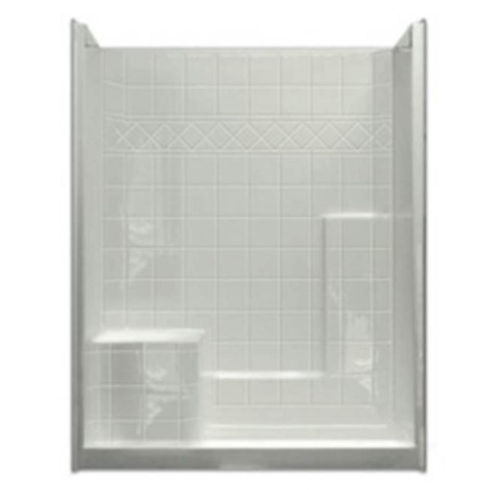 Alcove AcrylX 33 x 60 x 77 Shower in Dune Granite M6032SH1STile