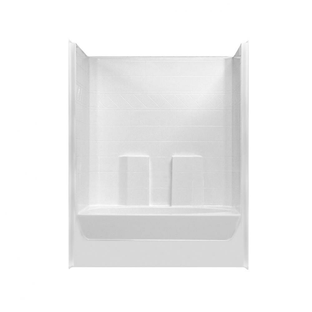 Alcove AcrylX 37 x 60 x 76 Tub Shower in Biscuit Granite M6037TS Tile