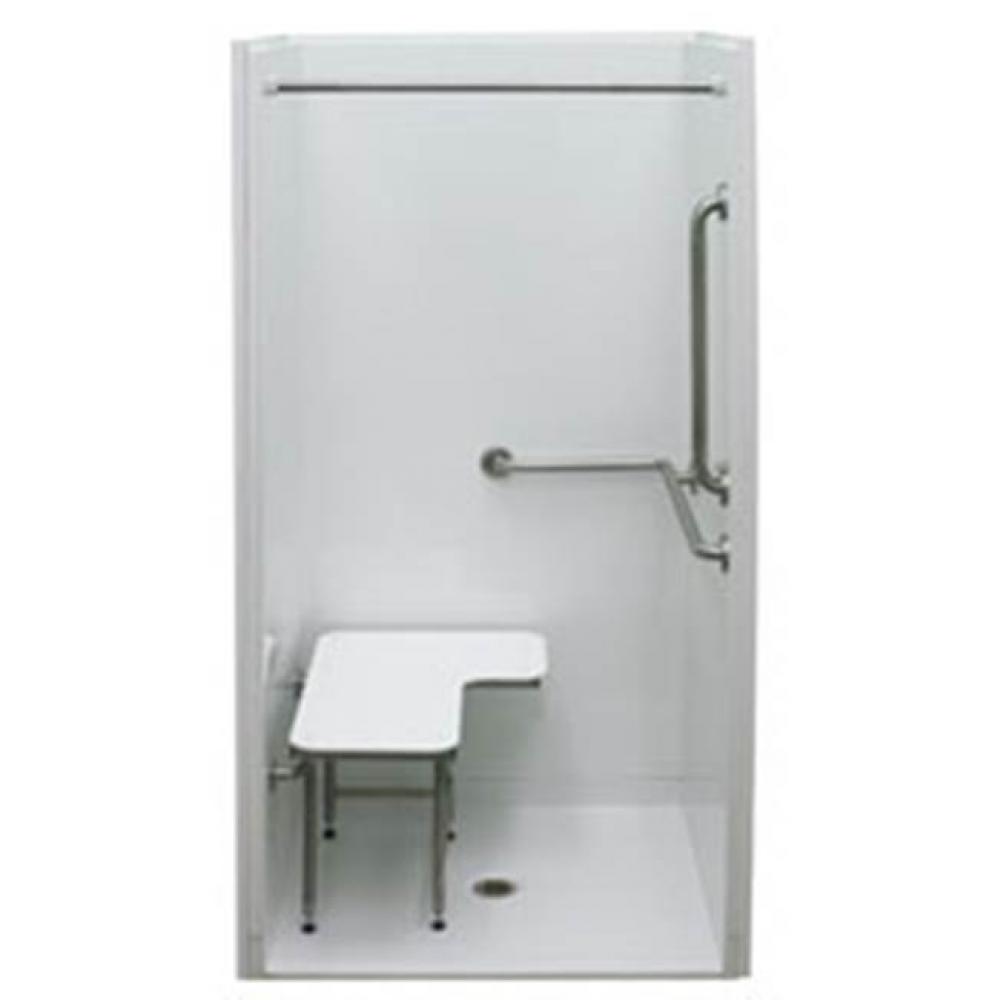 Alcove AcrylX 37 x 41 x 78 Shower in Biscuit Granite G3838IBS RRF Tile
