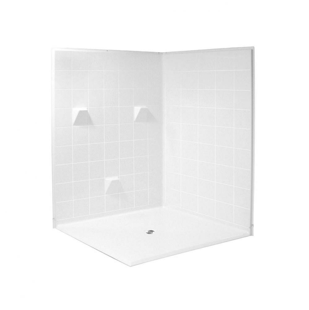Corner AcrylX 61 x 61 x 78 Shower in White MP 6060 BF DE 3P 1.25 C