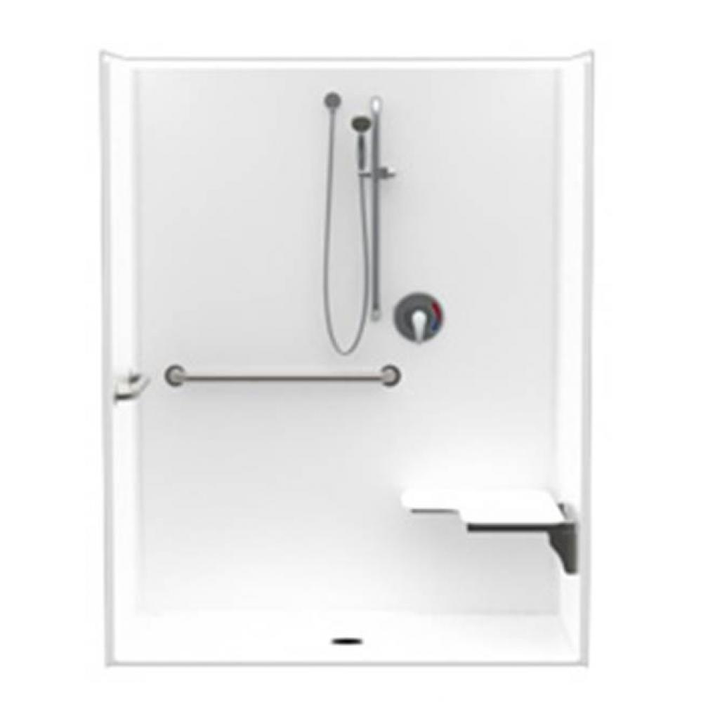 Alcove AcrylX 32 x 62 x 78 Shower in Biscuit Granite G6233IBS-F