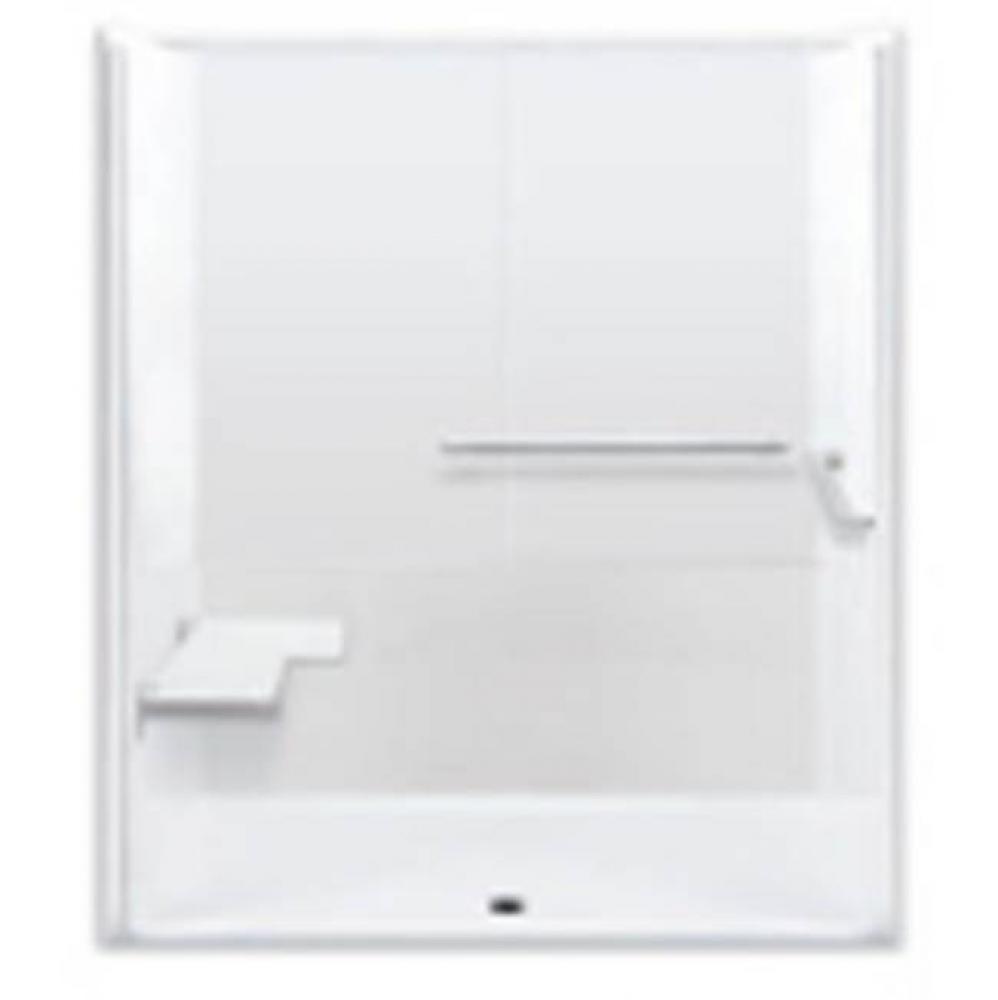 Alcove AcrylX 35 x 64 x 75 Shower in White Granite G6037IBS 3P