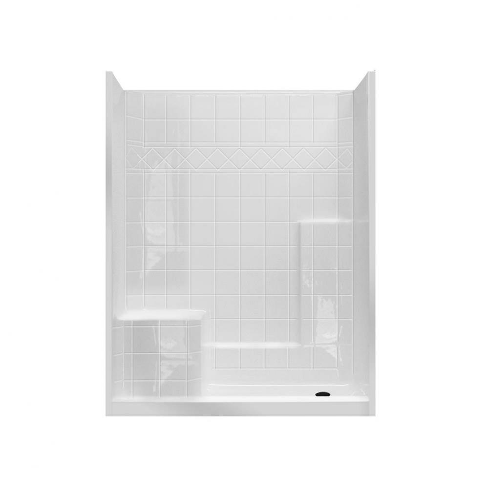 Alcove AcrylX 33 x 60 x 77 Shower in White QSI 6032SH 3P 1S 4.0